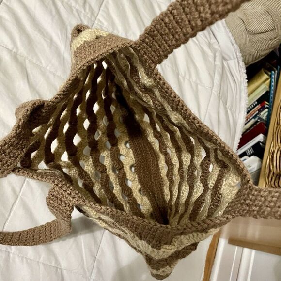 COPY - Retro Crochet Tote Shoulder Bag Handmade Medium Bag 12x12 Purse Bohemian… - Picture 6 of 6